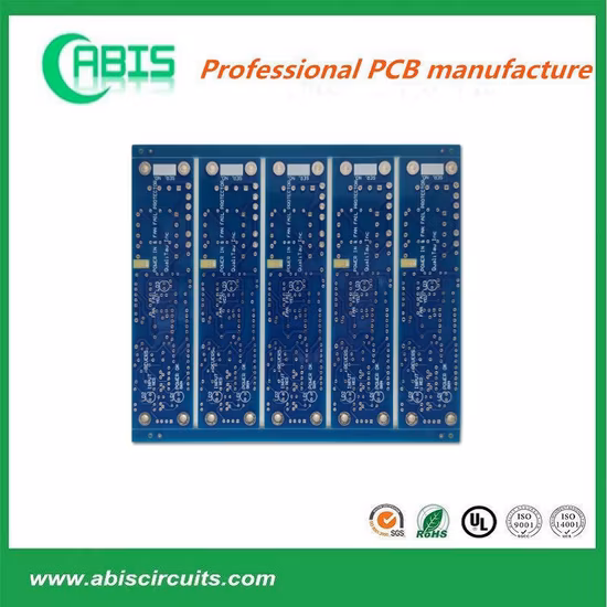 Fabrication de cartes de circuits imprimés multicouches de masque de soudure bleu personnalisé de haute précision simple et double fabrication de cartes de circuits imprimés